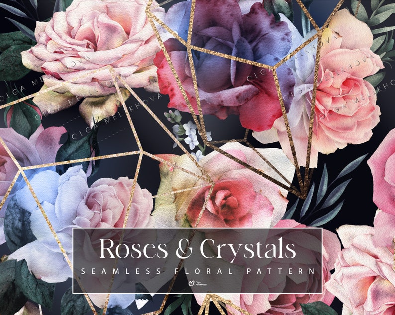 Seamless Floral Patterns Roses Digital Paper PNG Pattern - Etsy
