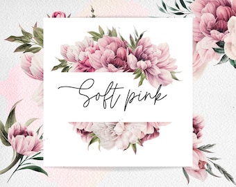 Watercolor pink peonies, Bouquets clipart PNG, Hand painted, Floral Watercolour Digital Instant Download