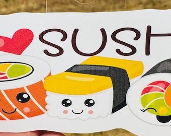 Sushi Sticker, Water-Resistant Vinyl Decal