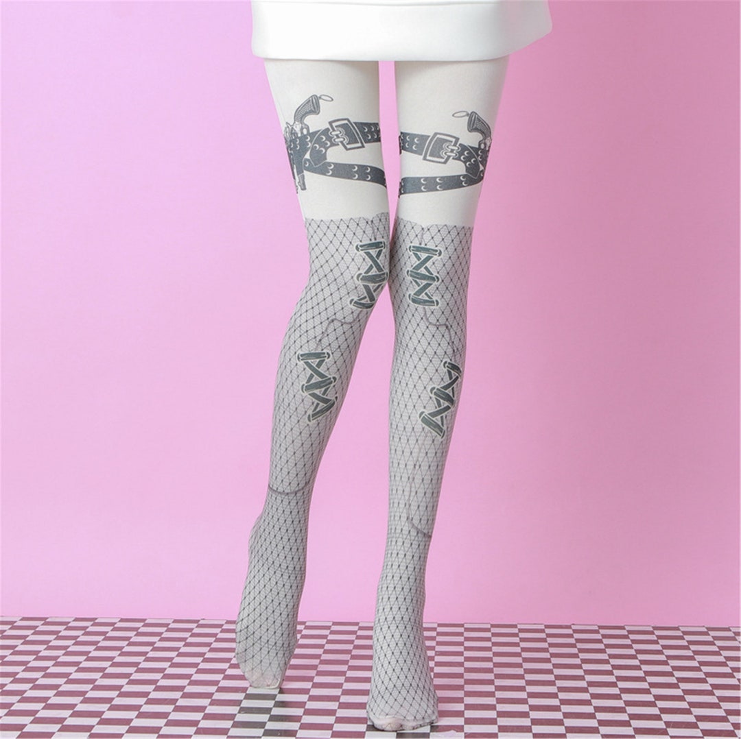 Black Women Stockings Black High Heels Sock Semi Sheer Lace Trouser