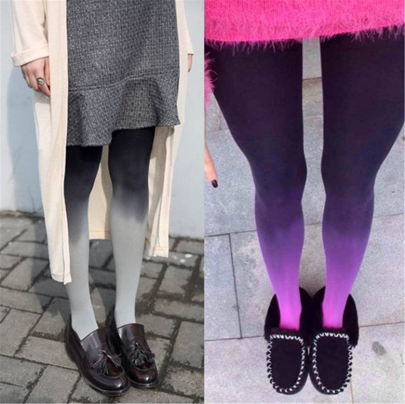 Gradient Coloured Printed Pantihose personality Party Tights