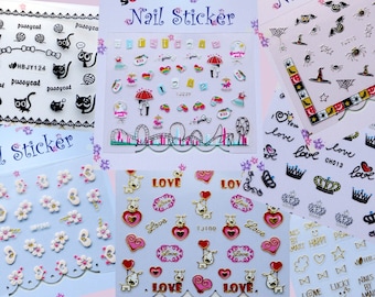 28 designs!  Nail sticker / Nail tatoo with nice cute designs - girls accessories / small surprises