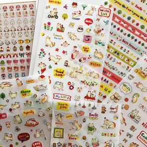 6-bogen pro Pack! Transparente Katzen Stickers für Scrapbooking DIY Tagebuch Deko Koreanisches Design