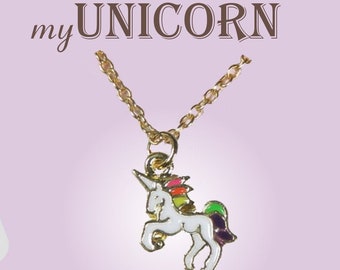 Unicorn Necklace - gold-plated necklace for girls  / cute necklace / girls jewelry accessoires / small surprises