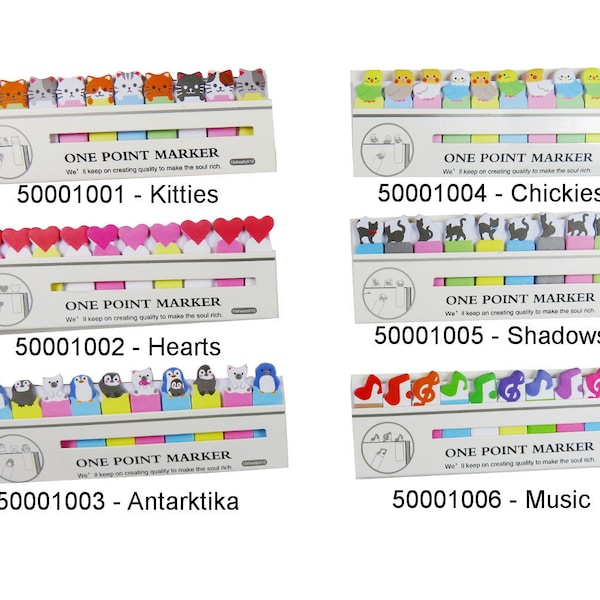 Kawaii Haftnotizen - Cute Index Sticky Notes - One Point Marker /  DIY Scrapbooking deko stickers süße characters