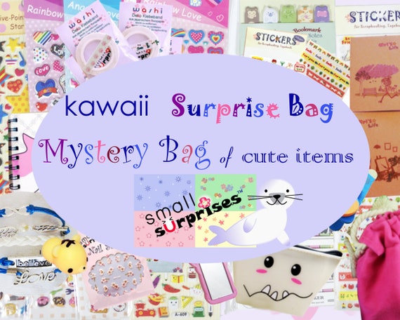 Small Surprises! cute items Mystery Bag / kawaii Grab Bag / Surprise Box -  kawaii cute stuff girls - Stationery, Stickers, Squishy