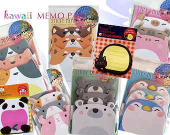 Kawaii cute memo pad Panda Bear Cat Doggie Penguin Piggy Bunny Rabbit  - DIY Scrapbooking stationery sticky pad - party souvenir
