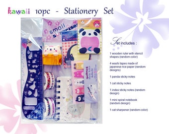 14pc-Set Activity Bag - Scrapbooking set - Journaling activity folder creative bag stationery set - Set of cute stuffs to keep creative