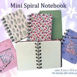 Mini libreta espiral tamaño A7 - libreta pequeña - flores confeti kawaii lindo papelería útiles escolares - souvenir