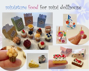 Miniature World: Miniature Food Mini Snacks for Miniature Dollhouse Mini Brezel Mini Drinks Mouse Cheese