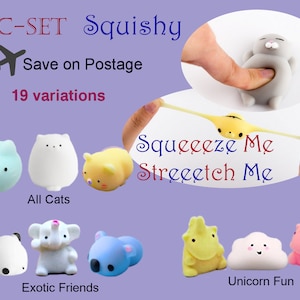 3pc-Set!!! Save Postage* Squeeeze Me Squishy Silicon Stress Reliever - small surprises - cute kawaii mochi squishy