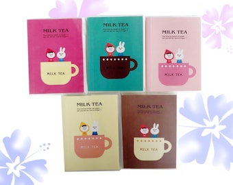 kawaii mini diary notebook "Milk Tea" bunny design / mini diary / cute stationery school supplies kawaii notebook