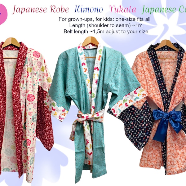 einzelstücke* handgefertigte kawaii japanische Kimono Yukata Gewand - japanisches kostüm aus Baumwoll Stoff - Faschingskostüm