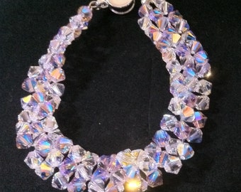 Handmade Swarovski crystal bracelet, wedding corsages for bride (colours can be customised)