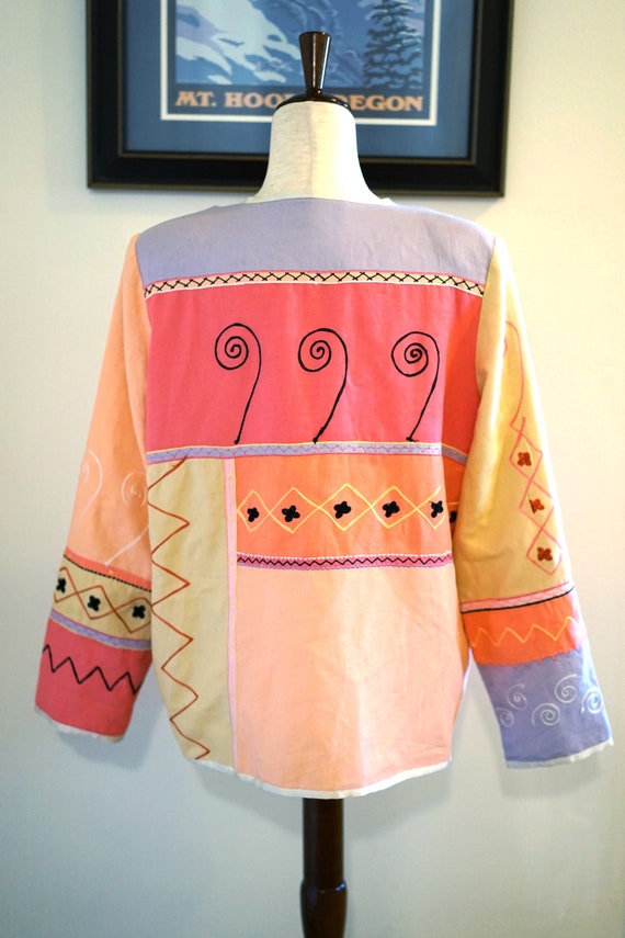 Vintage Indigo Moon Pink Patchwork and Appliqué B… - image 3