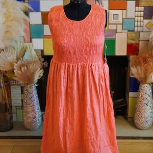 Vintage Deadstock Jane Ashley Plus Size Boho Coral Maxi Dress