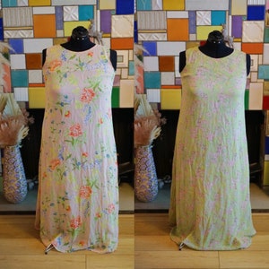 Vintage Plus Size Boho Reversible Floral Maxi Dress, Rare Sarah Arizona Dress