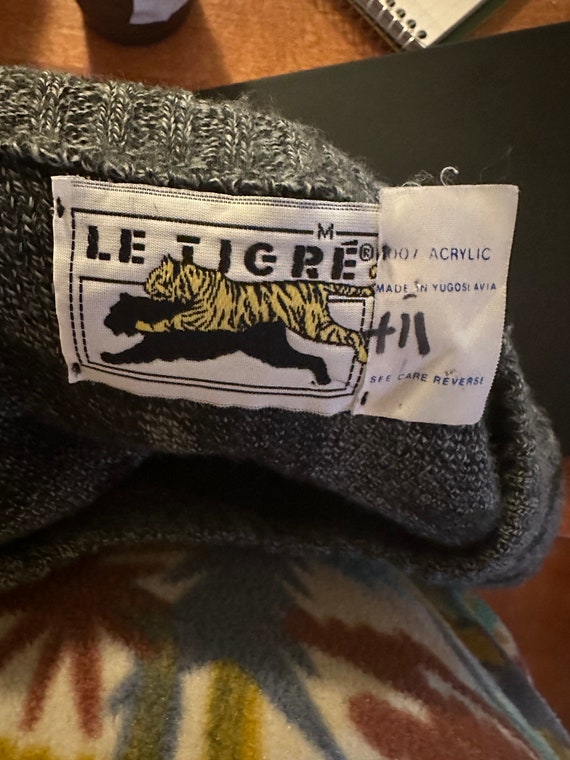 Vintage Le Tigre 1980s Black and Gray Swirl Squig… - image 8