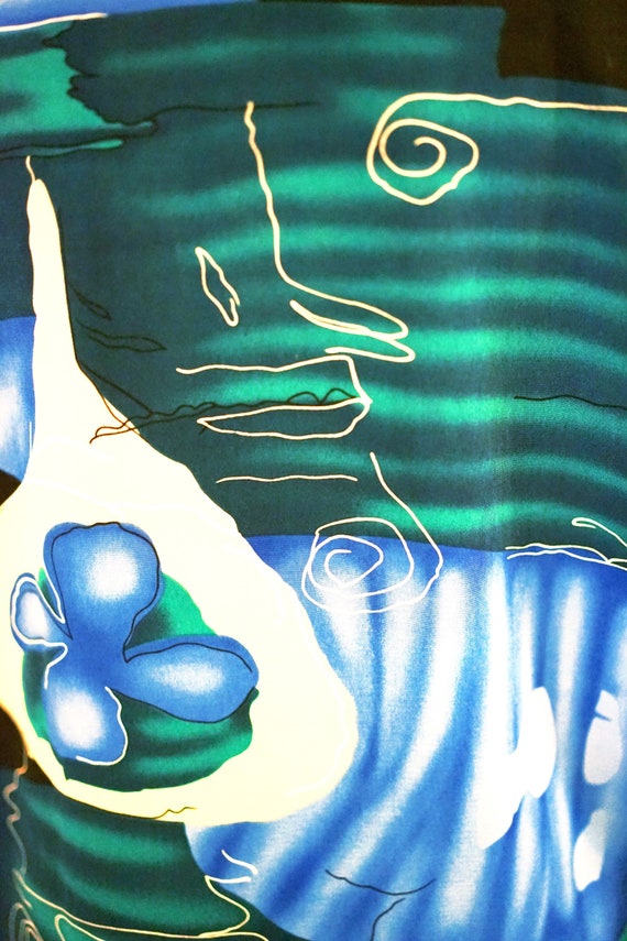 Vintage Richard Kristall Blue Ocean Japanese Styl… - image 4