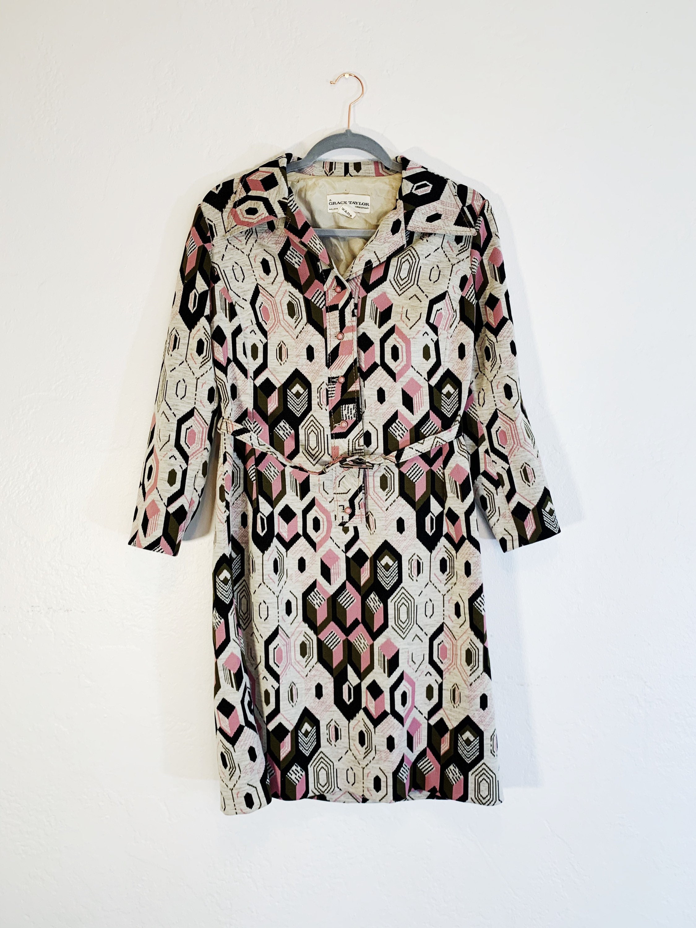 Grace Taylor Original Vintage Geometric 1960s Dress Etsy