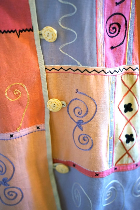 Vintage Indigo Moon Pink Patchwork and Appliqué B… - image 6