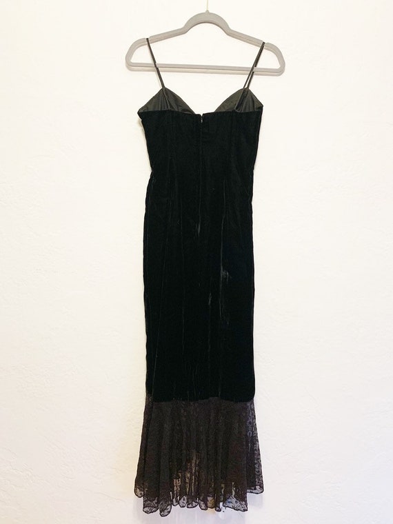 Casadei Black Velvet and Lace dress - image 3