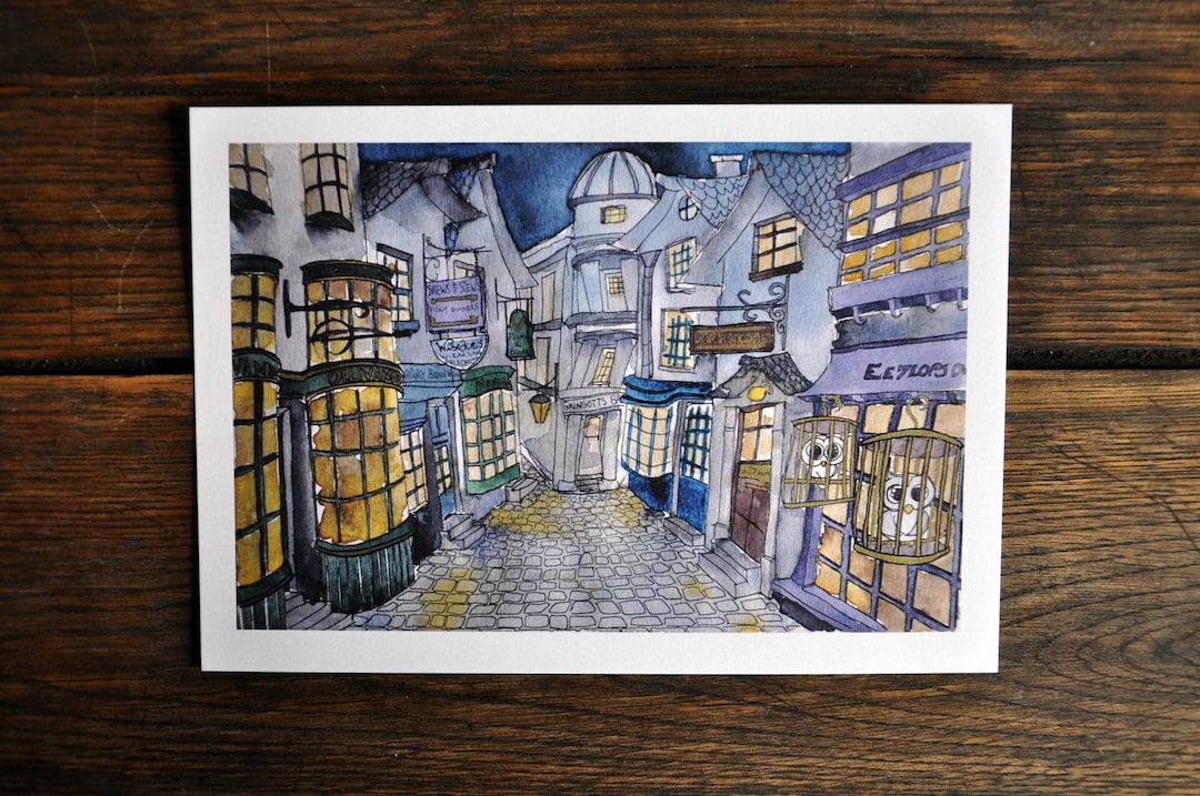 Harry Potter Watercolor Illustration Diagon Alley / Diagon Alley 