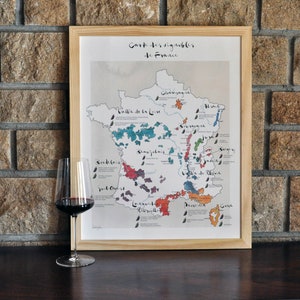 Carte des vignobles de France - impression d'art image 5