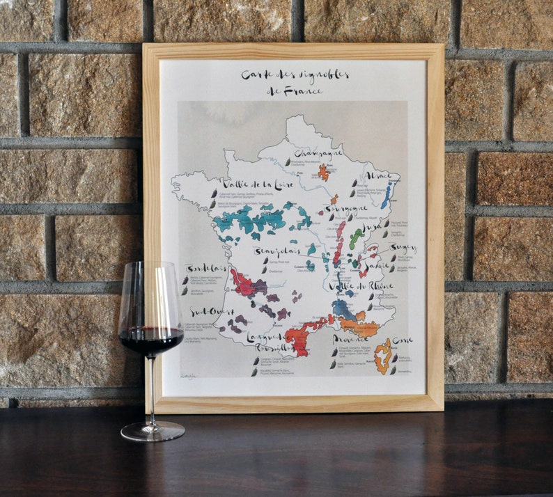 Carte des vignobles de France - impression d'art image 5