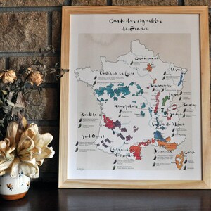 Carte des vignobles de France - impression d'art image 2