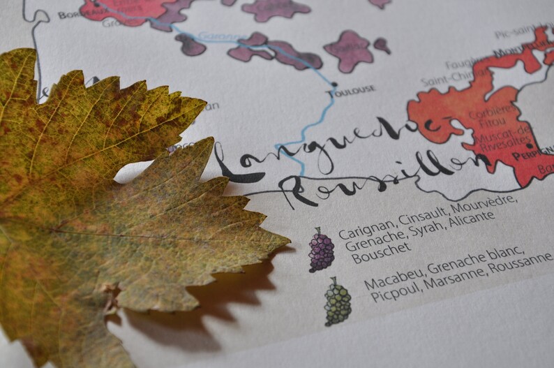 Carte des vignobles de France - impression d'art image 4