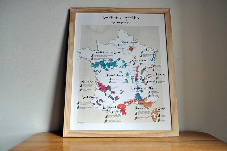 Carte des vignobles de France - impression d'art image 8