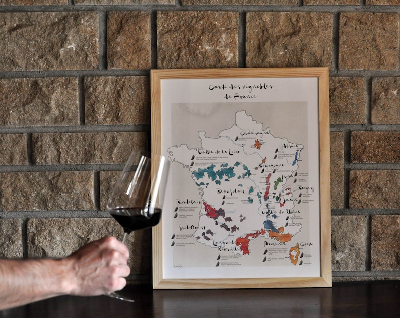 Carte des vignobles de France - impression d'art image 6