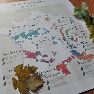Carte des vignobles de France - impression d'art image 3