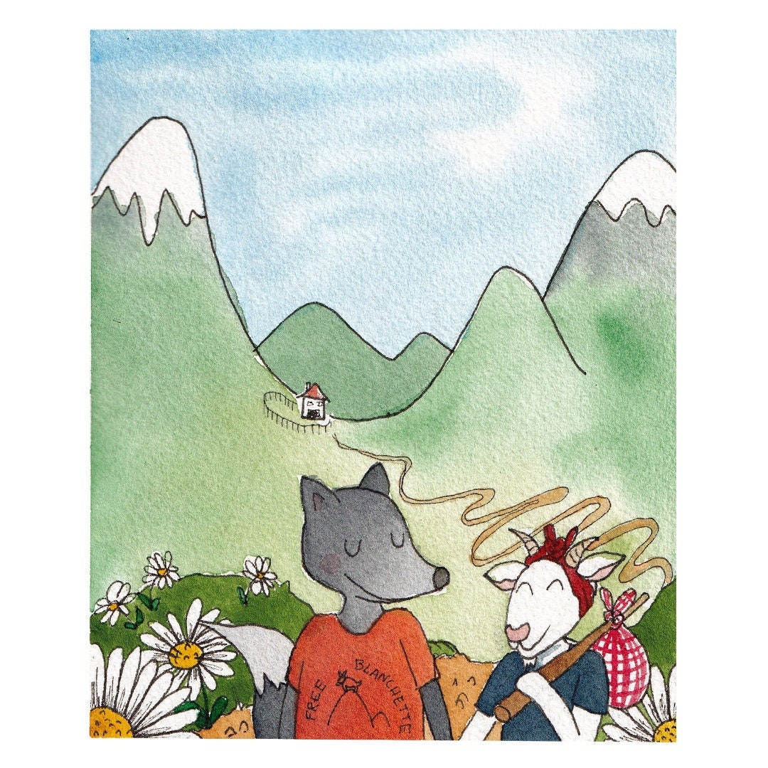 La Chèvre de Monsieur Seguin Revisitée - Illustration Aquarelle Pour Enfant