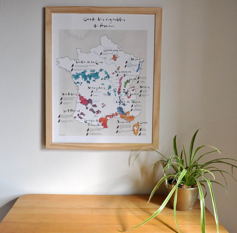 Carte des vignobles de France - impression d'art image 7