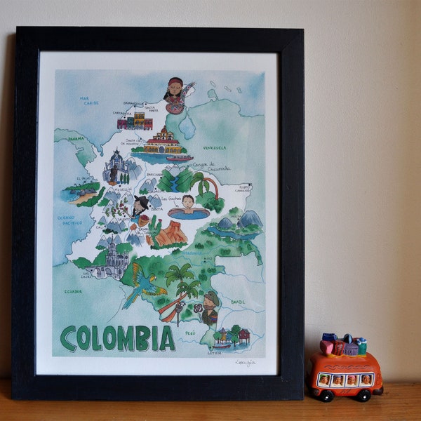 Carte illustrée de la Colombie