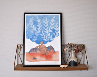 Affiche "Partie de têtes en l'air" - tirage d'art