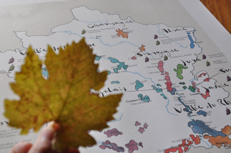 Carte des vignobles de France - impression d'art image 10