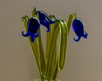 Hand Made Glass Bluebell Flowers Gift. Visit Shop for more glass gifts.