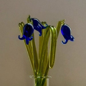 Hand Made Glass Bluebell Flowers Gift. Visit Shop for more glass gifts.