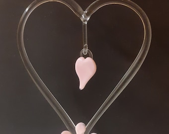 Mundgeblasenes Glasblumen-Liebes-Herz-Geschenk. Besuchen Sie Shop für weitere Farben und Namen.