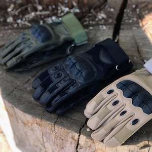 Leather Tactical Gloves: NewGenTactical™ S1, Hard Knuckle, Touchscreen