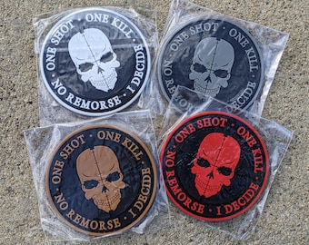 PVC Skull Sniper Patch: Water Resistant Tactical Gear Morale Patch