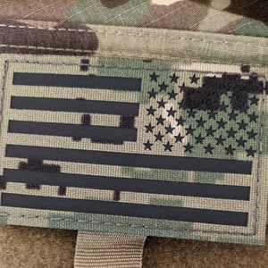 NewGenTactical™ IR AoR2 Camouflage Reverse American Flag Patch – Velcro Backing, Infrared Reflective, Tactical Gear