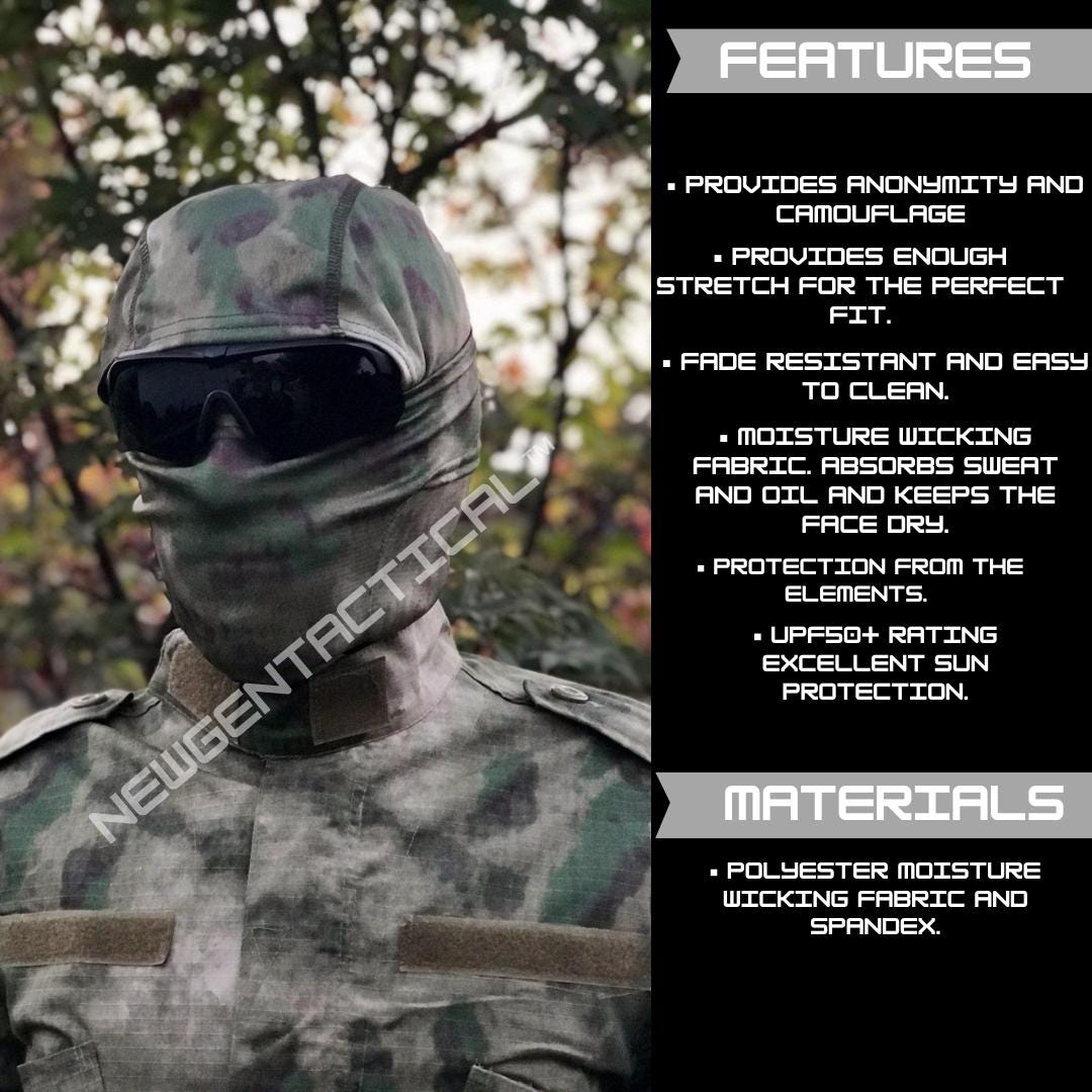 MTP Camo Balaclava Mask - Military Tactical Ski Mask For Adults, Unisex, Hiking, Fishing, Biking