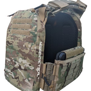 NewGenTactical™ Mk-1 MOLLE Plate Carrier Tactical Vest - Lightweight Laser Cut, Military Gear, Multicam, Black, Coyote Tan, Ranger Green