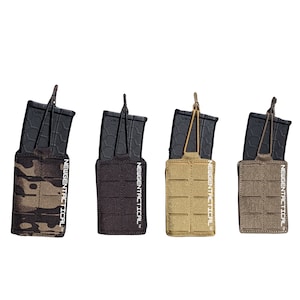 NewGenTactical™ Mk-1 Laser Cut Molle Single AR 5.56 Rifle Bungee Magazine Pouch - Multicam Black, Ranger Green, Coyote Tan - Tactical Gear