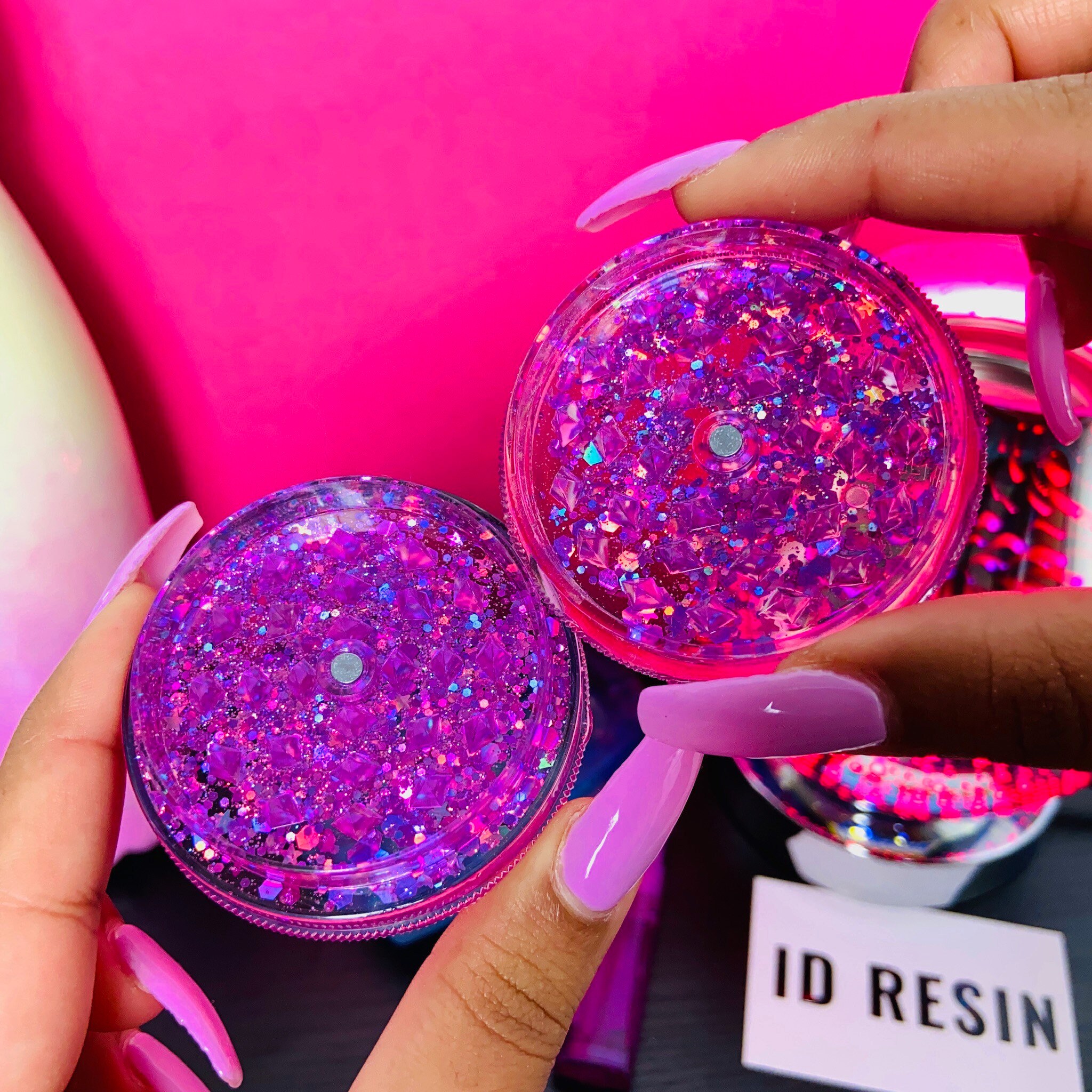 GRINDER Pink Herb Grinder with Pink Glitter Confetti Etsy