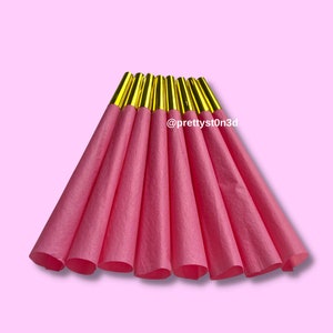 PINK Pre Rolled Cones - 8 Pack - King Size Vegan-Friendly Hemp Paper Cones - Natural Slow Burning Ultra-Thin Pre Rolled Paper